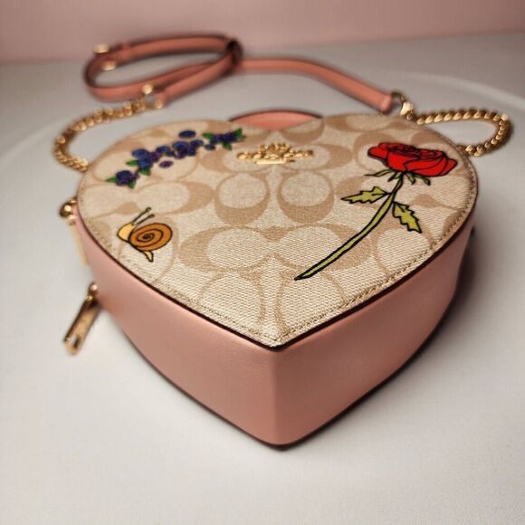 NWT Coach CU373 Coach X Observed By Us Heart Crossbody Signature Canvas Print - Picture 5 of 7